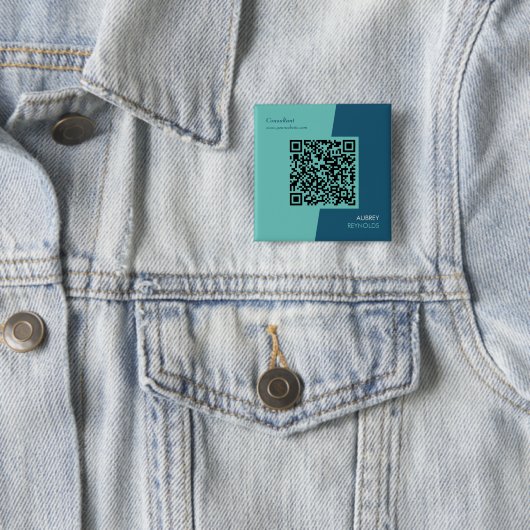 Einfache, moderne Berufliche QR-Codes Blau grün Button (Beispiel)
