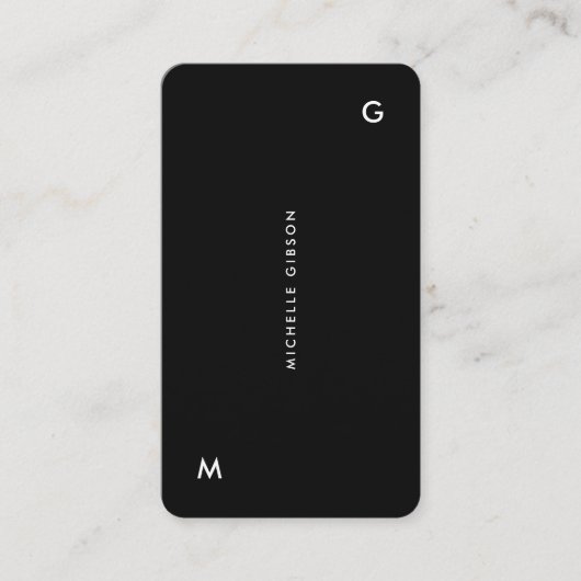 Einfache, moderne Berufliche Schwarz Visitenkarte (Vorderseite)