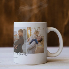 Einfache, moderne Best Vater je 4 Fotos Collage Kaffeetasse