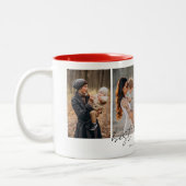 Einfache, moderne, beste Mama je 4 Fotos Collage Zweifarbige Tasse (Links)