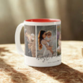 Einfache, moderne, beste Mama je 4 Fotos Collage Zweifarbige Tasse