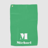 Einfache moderne Bezeichnung Anfangsfarbengrün Golfhandtuch (Vorderseite)