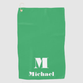 Einfache moderne Bezeichnung Anfangsfarbengrün Golfhandtuch