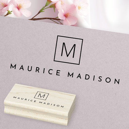 Einfache moderne Bezeichnung Monogramm Gummistempel
