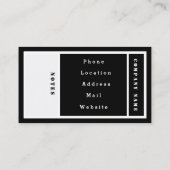 Einfache moderne Black Business Card Visitenkarte (Rückseite)