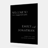 Einfache, moderne Black Engagement Party Willkomme Acrylschild (Winkel)