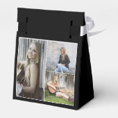 Einfache Moderne Black Foto Graduation Party Geschenkschachtel (Rückseite)