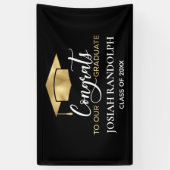 Einfache, moderne Black Gold Abschluss Banner (Vertikal)