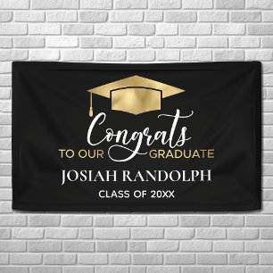 Einfache, moderne Black Gold Abschluss Banner