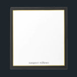 Einfache, moderne Black Gold Border Personalisiert Notizblock<br><div class="desc">Einfache,  moderne Schwarze Gold Border Personalisiert Notepad</div>