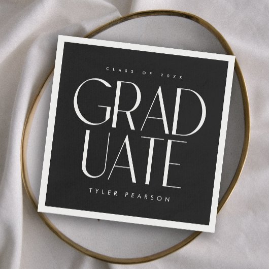 Einfache moderne Black Graduation Party Napkins Serviette