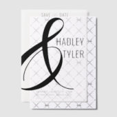 Einfache moderne BLACK Overlay-Hochzeit speichern  Pergament Einladungen (Versetzt (Einladung))