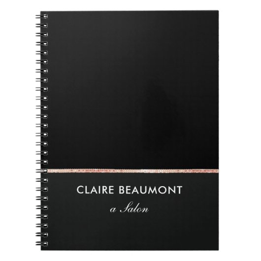 Einfache, moderne Black Rose Gold Sequel Notizblock (Vorderseite)