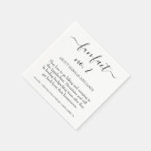 Einfache, moderne Black Script Fun Fakt 2 Hochzeit Serviette (Ecke)
