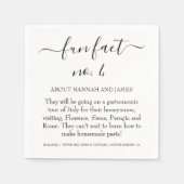 Einfache, moderne Black Script Fun Fakt 4 Hochzeit Serviette (Vorderseite)