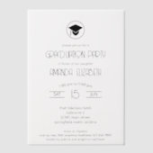 Einfache moderne Black Stylish Chic Graduation Par Pergament Einladungen (Vorderseite)