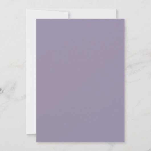 Einfache moderne Blätter Dusty Lavender Wedding Einladung (Rückseite)