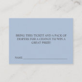 Einfache, moderne, blaue Babydusche Windelwanne Begleitkarte (Rückseite)