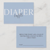 Einfache, moderne, blaue Babydusche Windelwanne Begleitkarte (Vorne/Hinten)