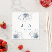 Einfache moderne blaue Blume Chic Wedkin Napkin Serviette (Beispiel)