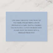 Einfache moderne, blaue Bücher für die Babyumschli Begleitkarte (Rückseite)