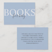 Einfache moderne, blaue Bücher für die Babyumschli Begleitkarte (Vorne/Hinten)