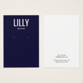 Einfache, moderne, blaue Earring-Display-Karte (Vorne & Hinten)