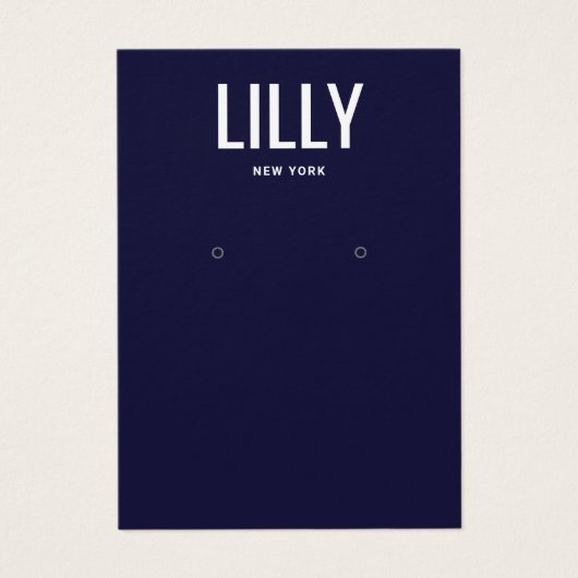 Einfache, moderne, blaue Earring-Display-Karte (Vorderseite)