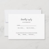 Einfache, moderne, blaue Hochzeit RSVP Einladung (Vorderseite)