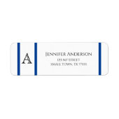 Einfache, moderne blaue Linien - Erste Adresse (Vorne)