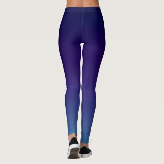 Einfache moderne Blaue Marine Gradient Leggings (Rückseite)