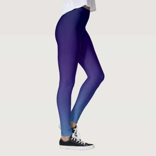 Einfache moderne Blaue Marine Gradient Leggings (Rechts)