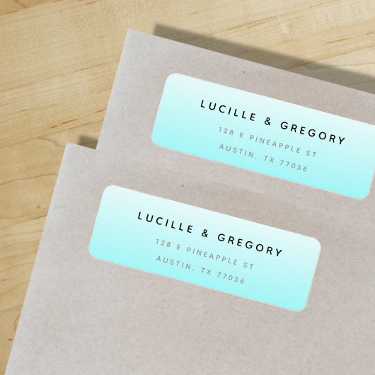 Einfache, moderne, blaue Rücksendeadresse