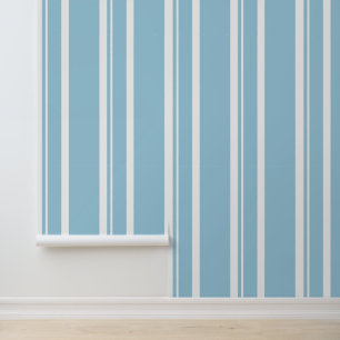 Einfache, moderne blaue Streifen Tapete