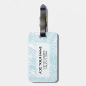 Einfache moderne blaue tropische Pastellpalme Gepäckanhänger (Rückseite vertikal)