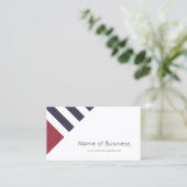 Einfache, moderne, blaue und rote Streifen Visitenkarte (Stehend Vorderseite)