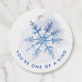 Einfache Moderne Blaue Weihnachtsschneeflocke Geschenkanhänger (Vorderseite)