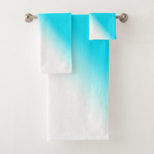 Einfache moderne blaue weiße abstrakte badhandtuch set