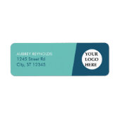 Einfache, moderne, blaugrüne Berufliche Adresse (Vorne)