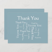 Einfache moderne BlauTypografie Dankeskarte (Vorne/Hinten)