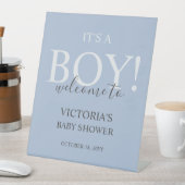 Einfache moderne Blue Baby Dusche für Jungen Willk Sockelschild (In Situ)