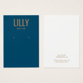 Einfache, moderne Blue Earring Display Card (Vorne & Hinten)