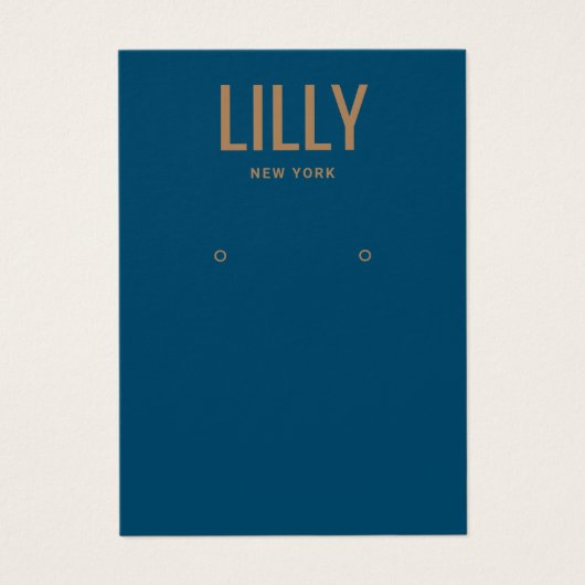 Einfache, moderne Blue Earring Display Card (Vorderseite)