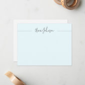 Einfache, moderne Blue Flat Note Card Mitteilungskarte (Vorderseite/Rückseite Beispiel)