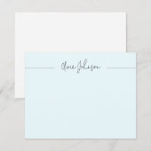 Einfache, moderne Blue Flat Note Card Mitteilungskarte (Vorne/Hinten)