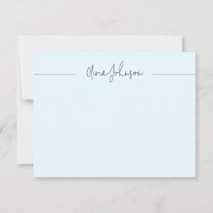 Einfache, moderne Blue Flat Note Card Mitteilungskarte