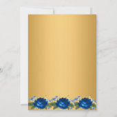 EINFACHE MODERNE BLUE FLORAL GOLD WHITE WEDD EINLADUNG (Rückseite)