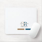 Einfache moderne Blue Gold Monogram Mousepad (Mit Mouse)