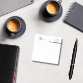 Einfache moderne Blue Gold Monogram Post-it Klebezettel