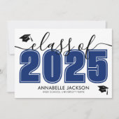 Einfache moderne Blue Graduation Party Einladung (Vorderseite)